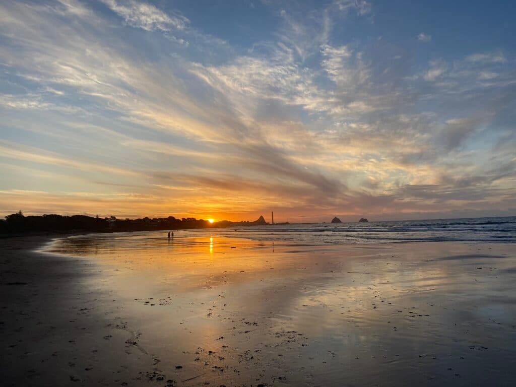 Fitzroy Beach at Sunset, New Plymouth, New Zealand