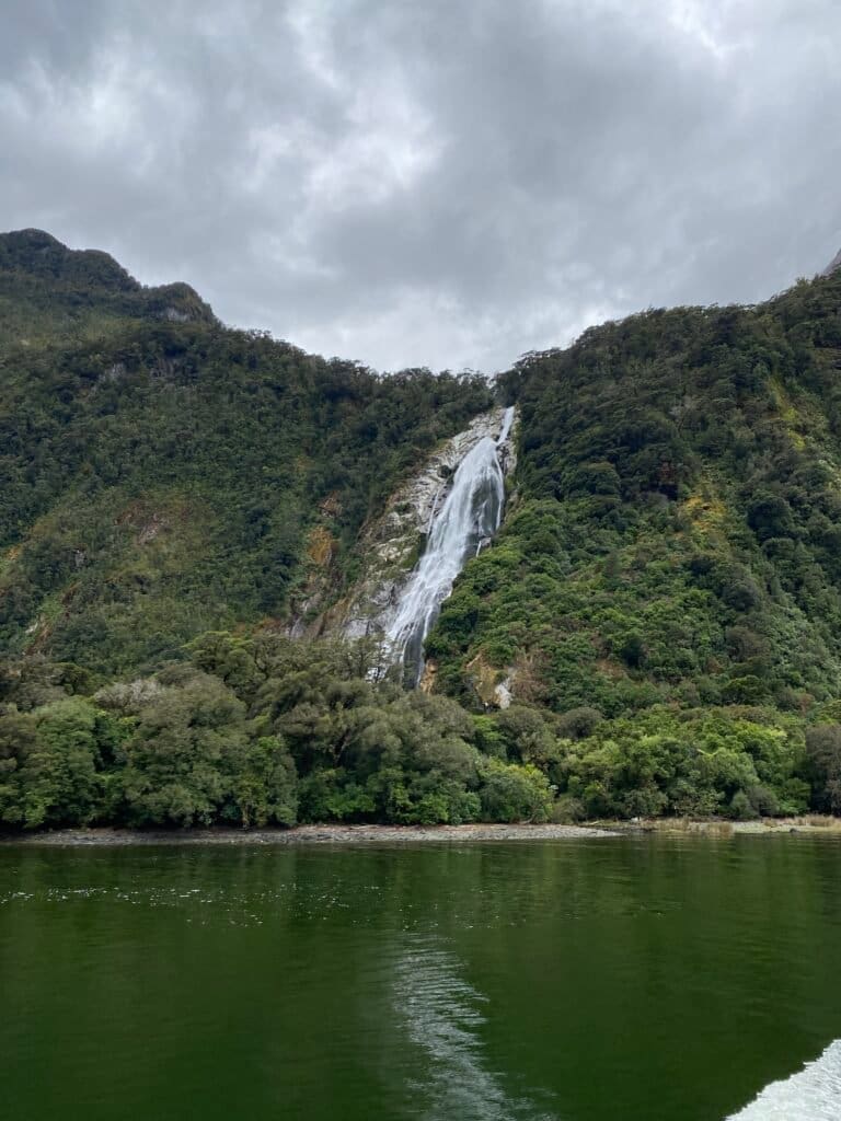 Waterfall at Milford Sounds, New Zealand