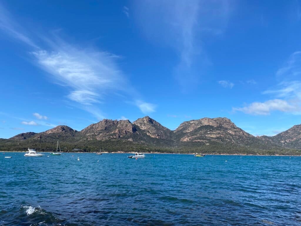 View of the Hazards from Coles Bay Ferry Dock