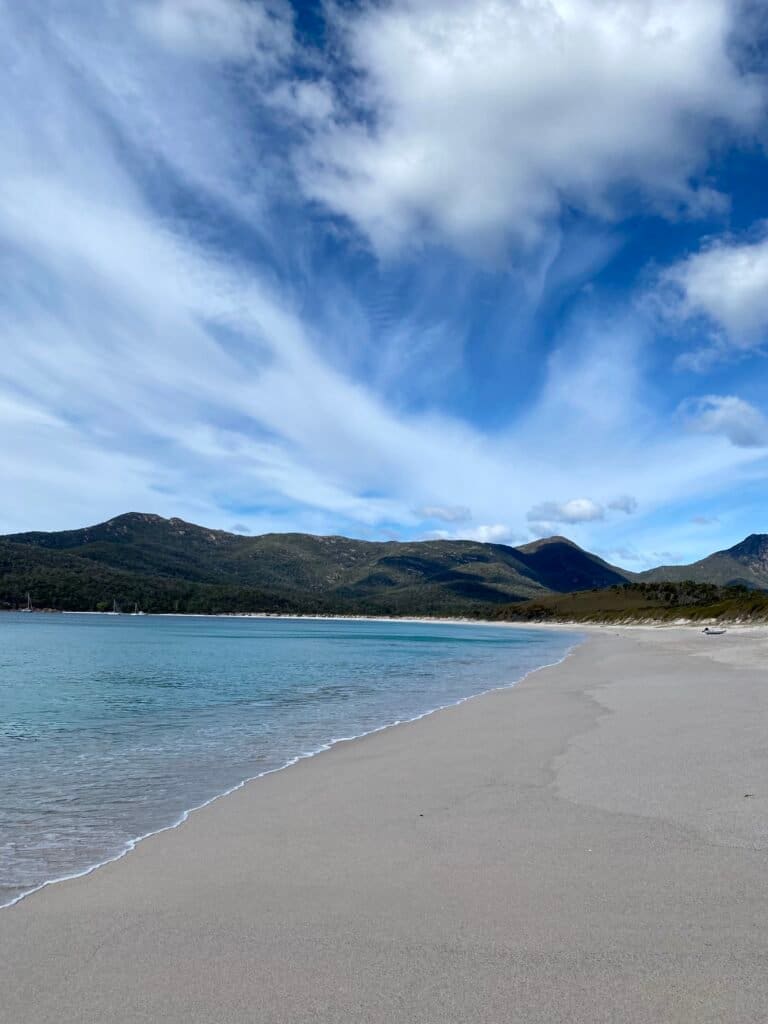 Beach view of Wineglass bay, Tasmania