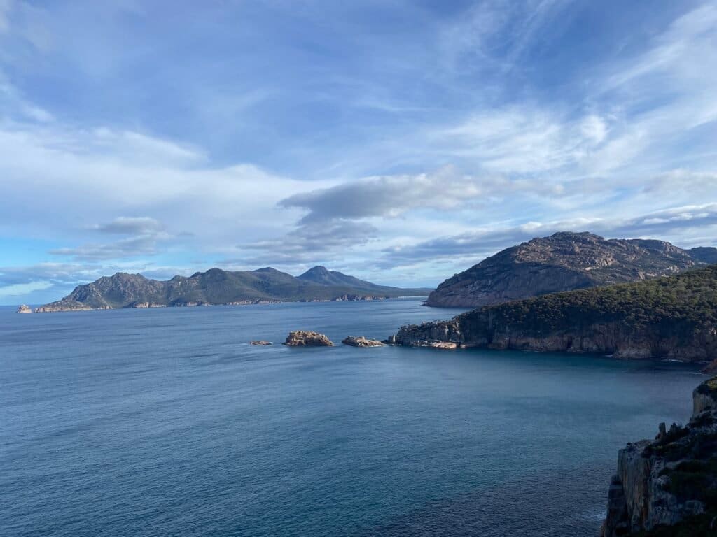 View of Tasmanian coastline from Cape Tourville