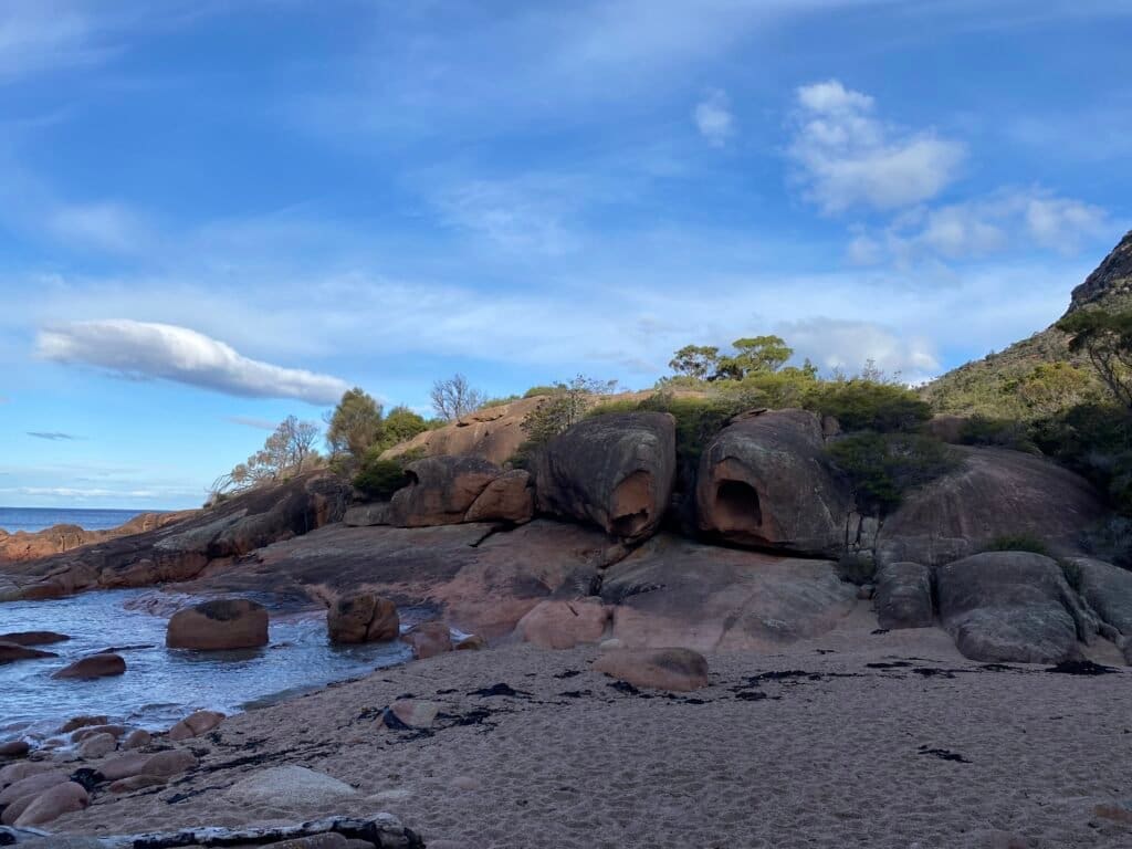 Red Granite Boulders in Freycinet, Tasmania